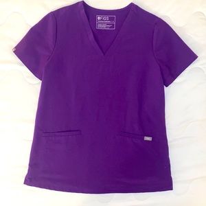 Figs Casma Scrub Top in Purple (Small)